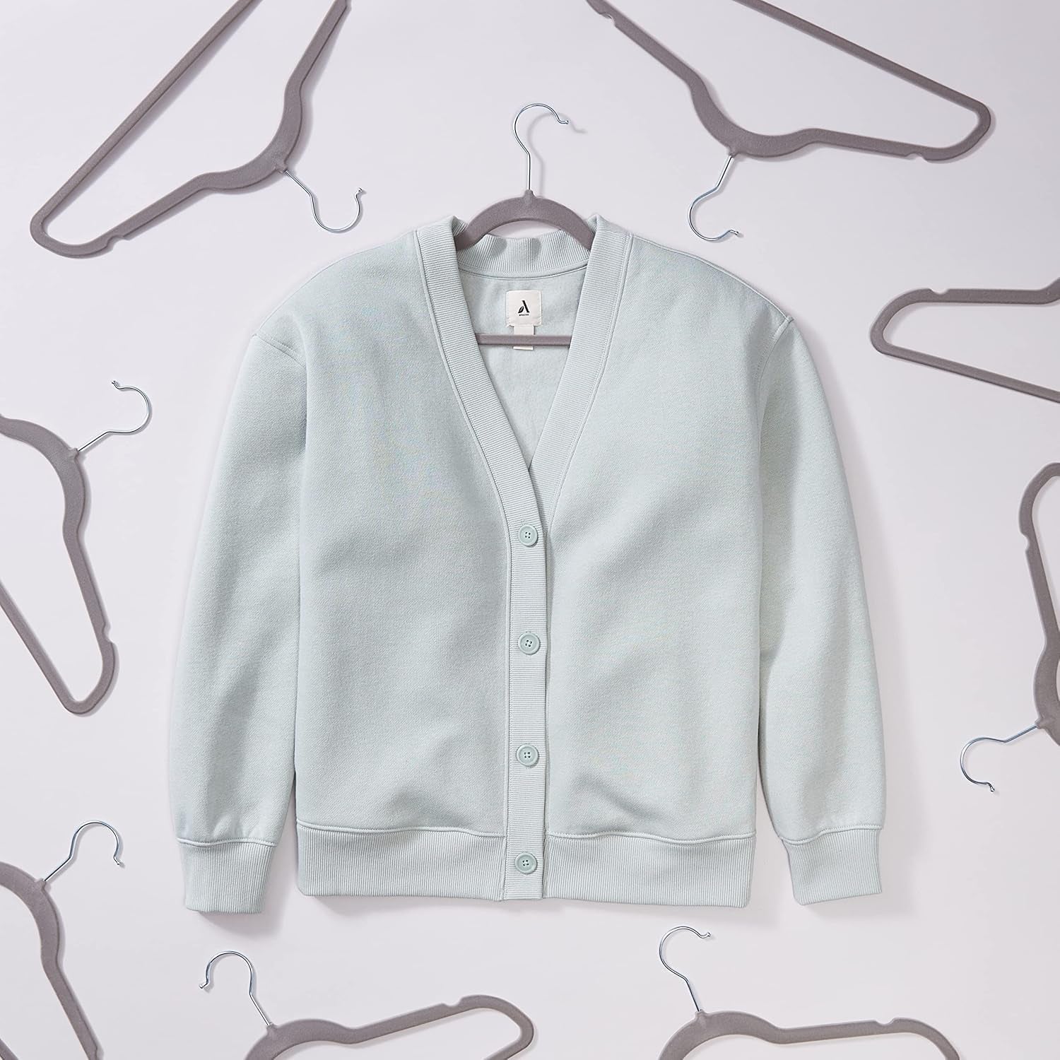 Slim, Velvet, Non-Slip Suit Clothes Hangers, Gray/Silver - Pack of 30