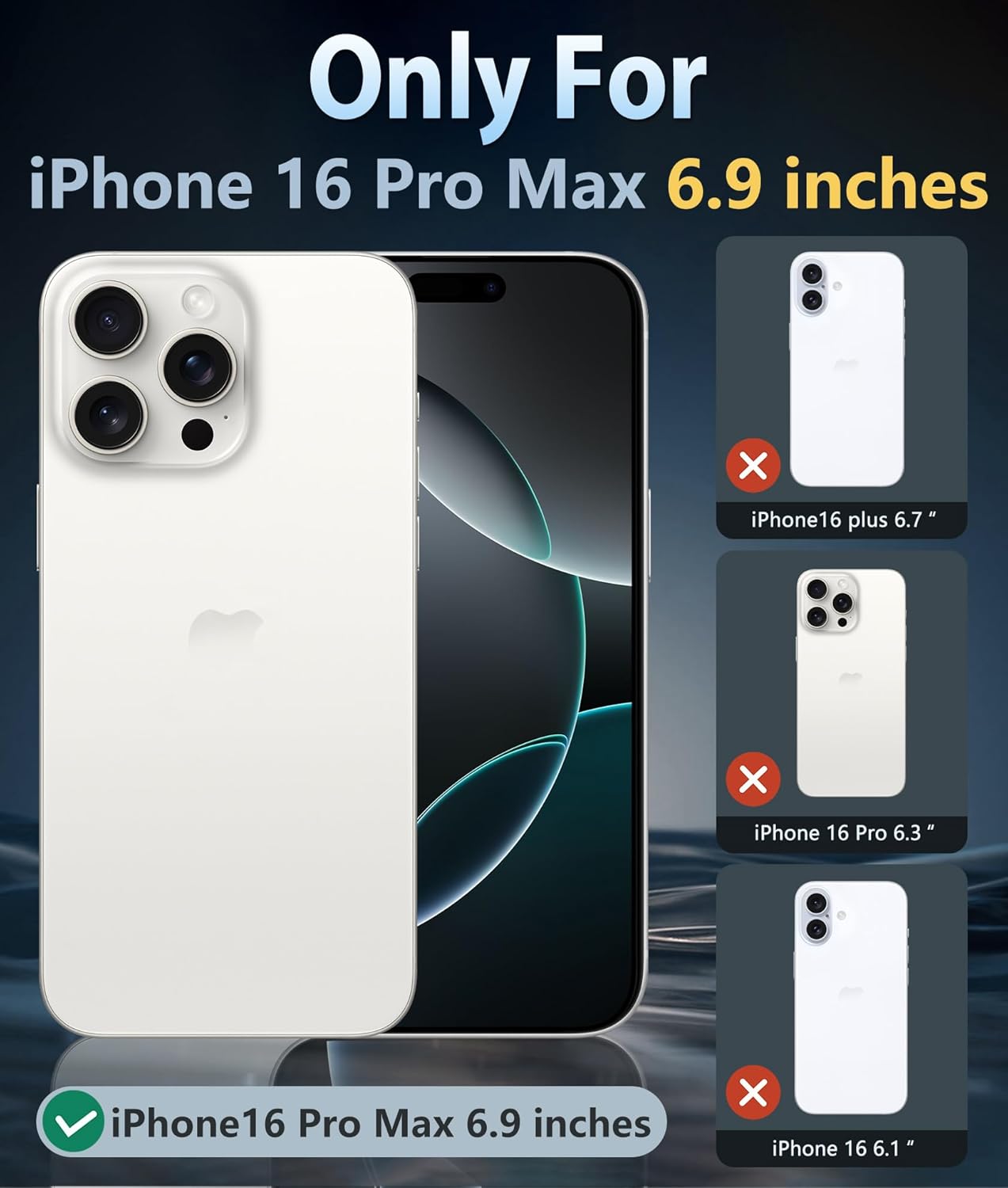 for Iphone 16 Pro-Max Case: Support Camera Control Capture Magnetic Military Grade Drop Protection anti Yellowing Cell Phone Cover - Rugged Shockproof Transparent Cases(Clear - Camera Control)