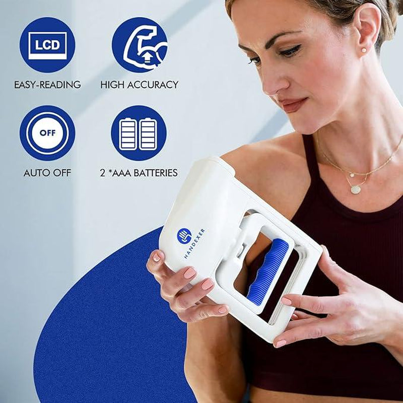 Dealsforyoudays, Handexer Digital Hand Dynamometer, Hand Grip Strength Tester 265Lb/120Kg,Girp Strengthener, FDA Registered with Backlit LCD for Grip Strength Testing and Training, Fitness Essentials, Grip Trainer, Crush the Competition